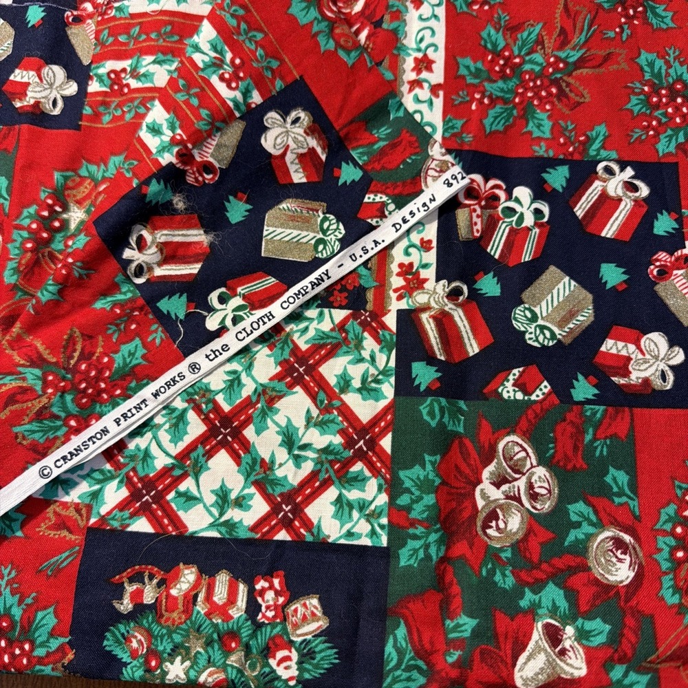 Vtg Cranston Christmas‎ Fabric Design 8929 1/2 Yard